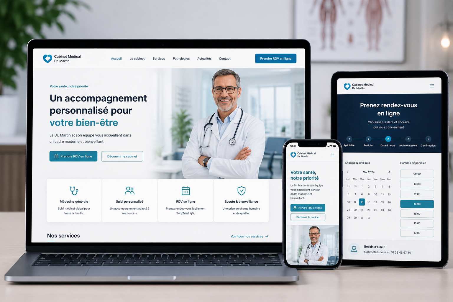 Site web professionnel pour cabinet médical